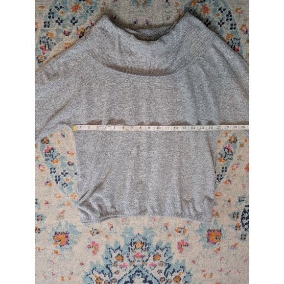 Women's Super Soft Gray Cowl Neck 3/4 Sleeve Sweater Top with Banded Hem - Large - Picture 6 of 9